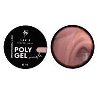 Saga Professional Poly gel в банке 15мл Nude